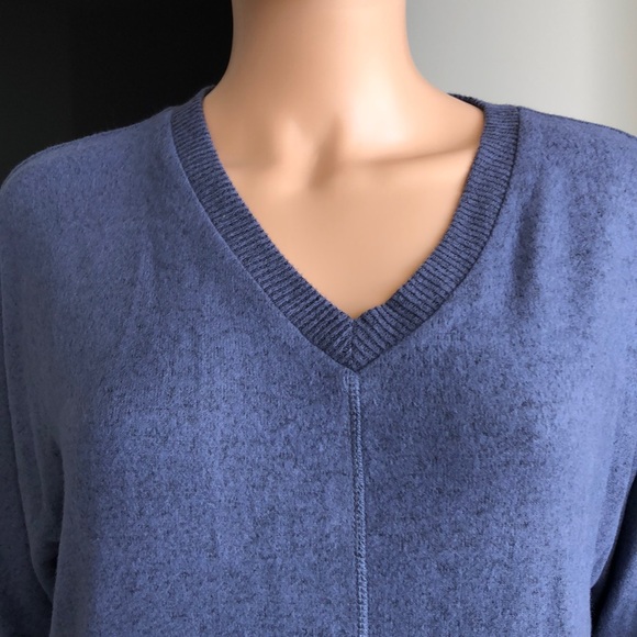 DOLMAN SLEEVE SWEATER IN WASHED  NAVY BLUE - Picture 5 of 7